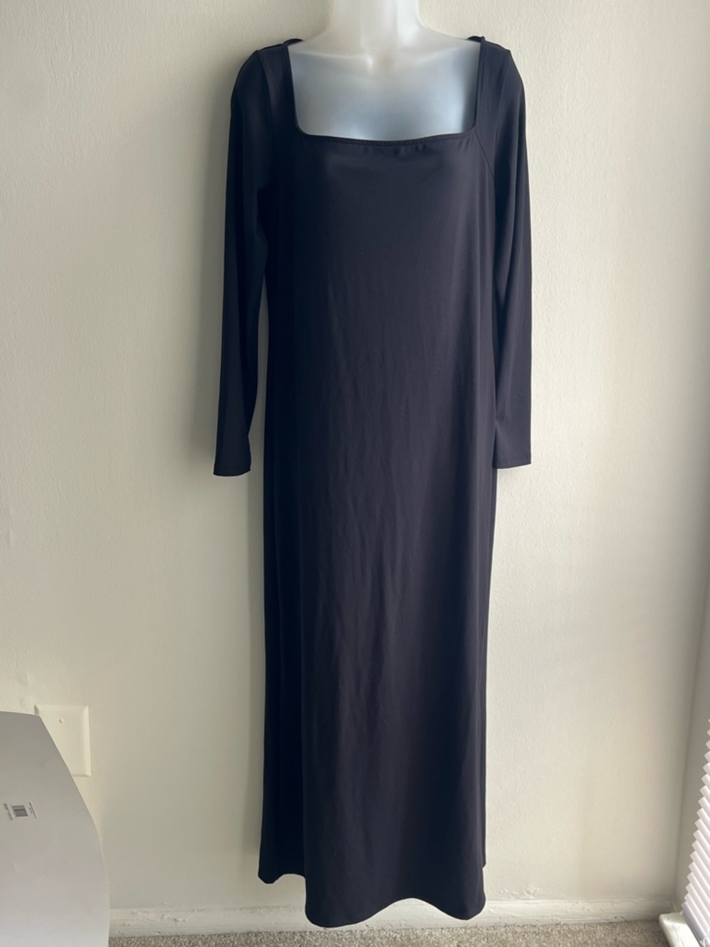 Wild Fable Long Sleeve Square Neck Black Dress Size Large